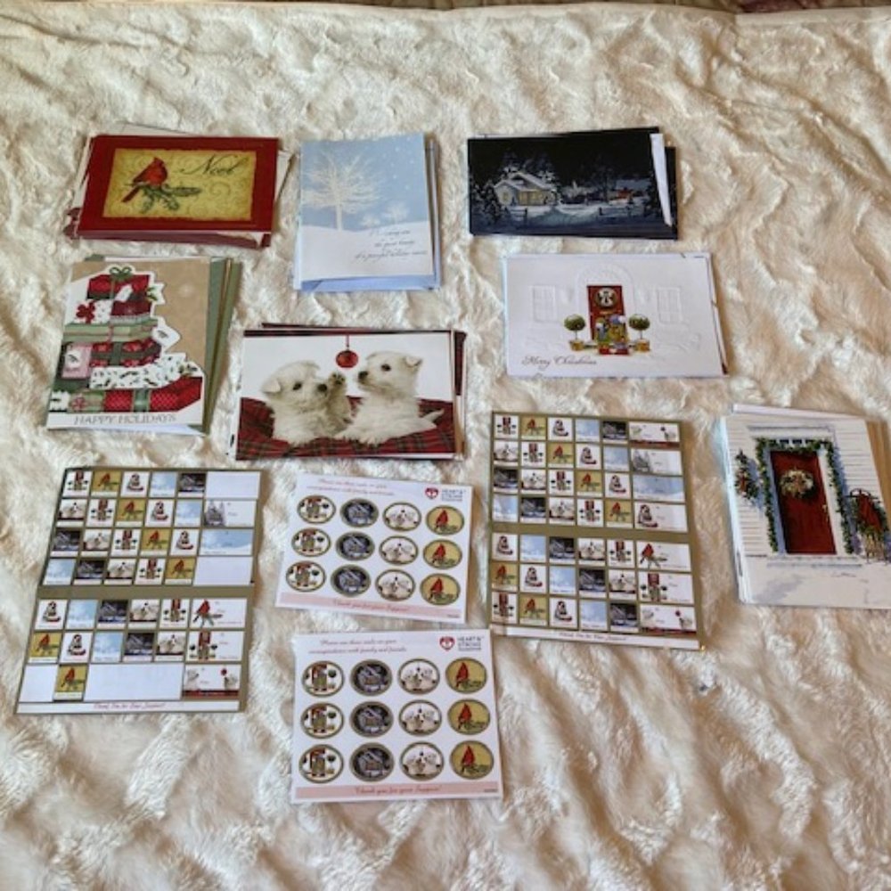 2/$40 Christmas Cards 31 Assorted, Stickers New